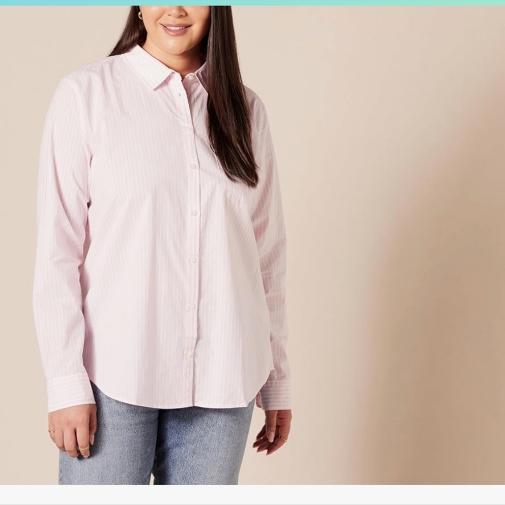 Amazon Essentials. Women's Long Sleeve Button Down Shirt. 4X & 5X. NWT.